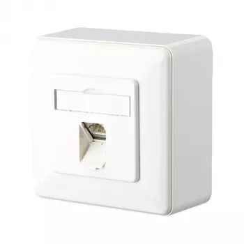 METZ CONNECT BTR E-DAT C6 8(8) AP - wandcontactdoos - RJ-45 - zuiverwit, RAL 9010 (1307370002-I)