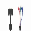 VGA-naar-3×RCA-kabel SBOX VGA-1022 M/M 2 m, VGA-stekker naar drie RCA-composite, 2 meter lengte
