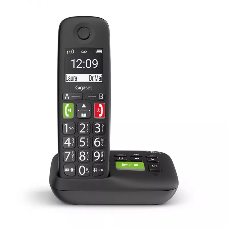 Gigaset E290A Analoog-/DECT-telefoon met nummerherkenning Zwart
