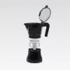 Mokakan Maestro MR-1658-3 – espressokoker van aluminium, 3 kopjes (0,15 l), zwart, klapdeksel