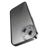 Baseus Glitter Transparent Case and Tempered Glass set voor iPhone 14 Plus (zwart)
