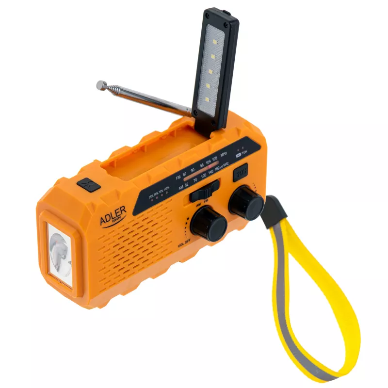Draagbare radio Adler AD 1197 met zaklamp en alarmfunctie