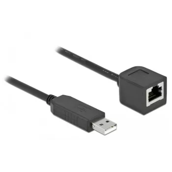 Seriële aansluitkabel DeLOCK 64163 USB 2.0 Type-A naar RS-232 RJ45 50 cm zwart