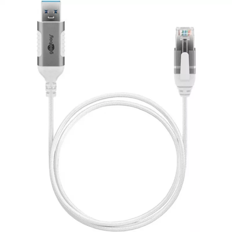 Goobay Ethernet-kabel USB-A 3.0 naar RJ45 slank 2 m - verbindt router, modem of (74379)