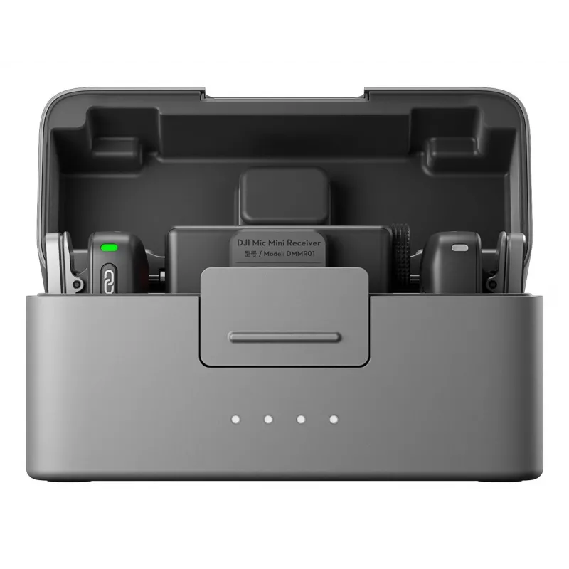 DJI Mic Mini (2 TX + 1 RX + oplaadcase) draadloze microfoonkit - donkergrijs
