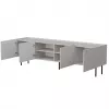 TV-kast Cama LUCCA 4D 200x40x59 cm, cashmere afwerking, grijs spaanplaat blad