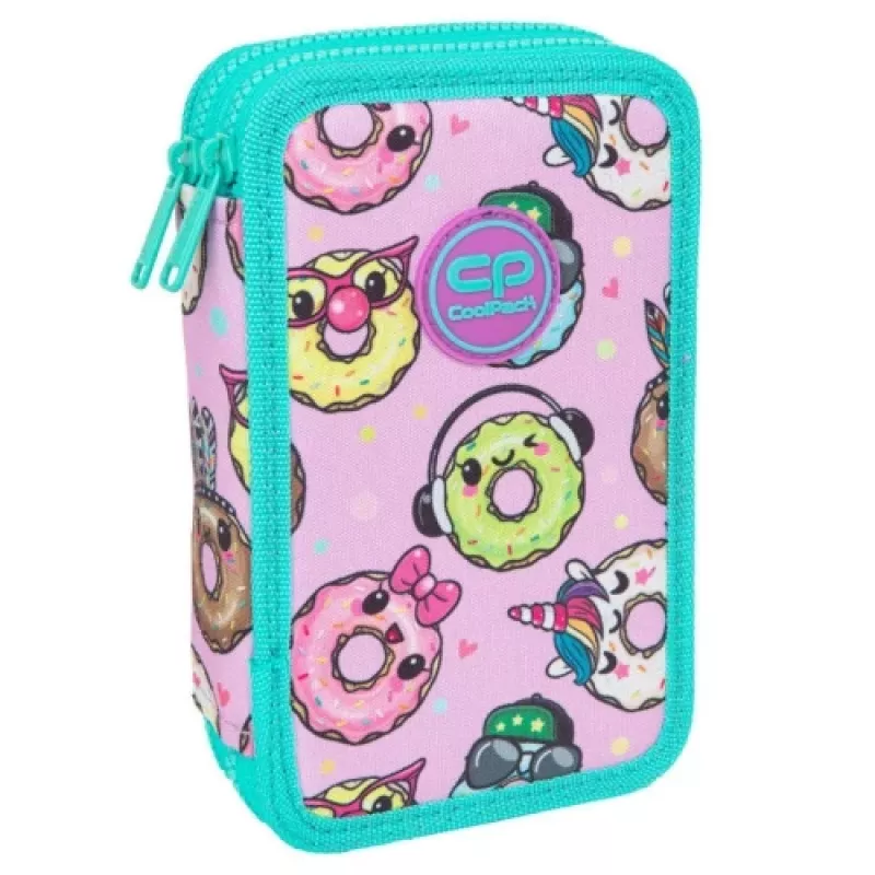 Etui Coolpack Jumper 2 – dubbeldeks ontwerp, rits, stofoppervlak
