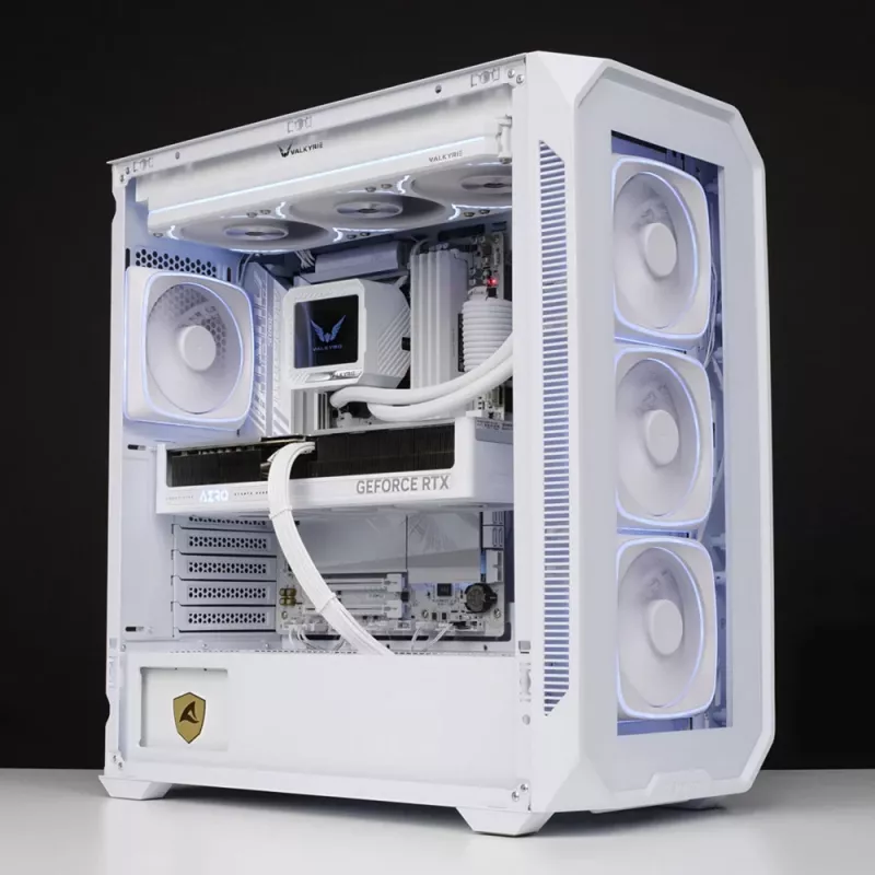 Vloeistof-CPU-koeler Valkyrie VK-AIOV240W 240-mm-radiator met lcd