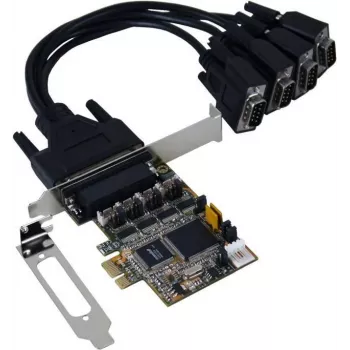 Exsys EX-44384 PCIe 4x seriële RS-232 DB9-kaart, low profile