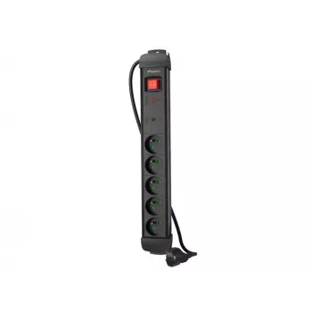Stekkerdoos LANBERG SP1 1,5 m – 5x PL-stopcontacten, zwart