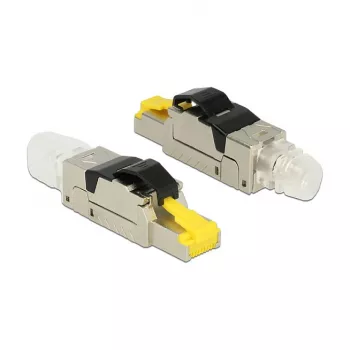 Draadconnector RJ45 DeLOCK 86485 zwart zilver transparant geel