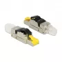 Draadconnector RJ45 DeLOCK 86485 zwart zilver transparant geel