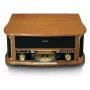 Riemaangedreven audio-platenspeler Lenco TCD-2551WD Wood – Bluetooth, CD, cassette, AM/FM, USB-codering, 33/45/78 tpm