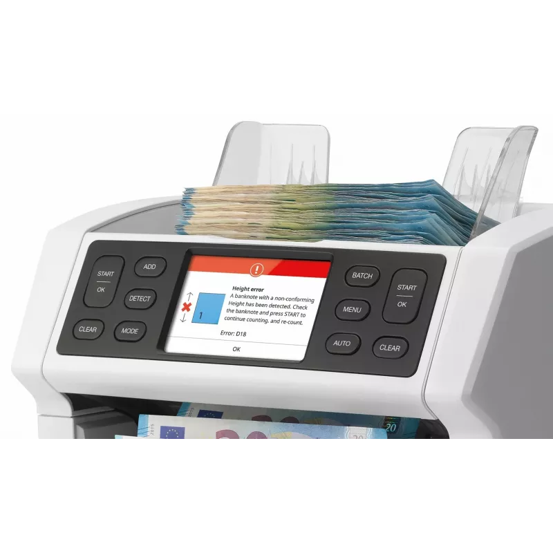 Safescan 2850 biljettenteller met valsgelddetectie (UV, magnetisch, formaat), 1500 biljetten/min, touchscreen, wit