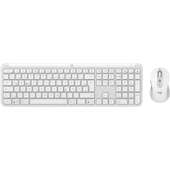 Logitech MK950 Signature Slim toetsenbord muis inclusief Office RF Wireless + Bluetooth QWERTZ Duits grafiet wit