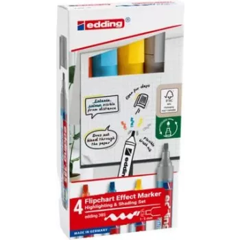 Flipchartmarker Edding 385 1,0–5,0 mm gesorteerde kleuren, 4-delige set