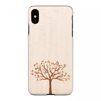 man and wood telefoonhoes voor iPhone XS Max – appelboomhout, zwart