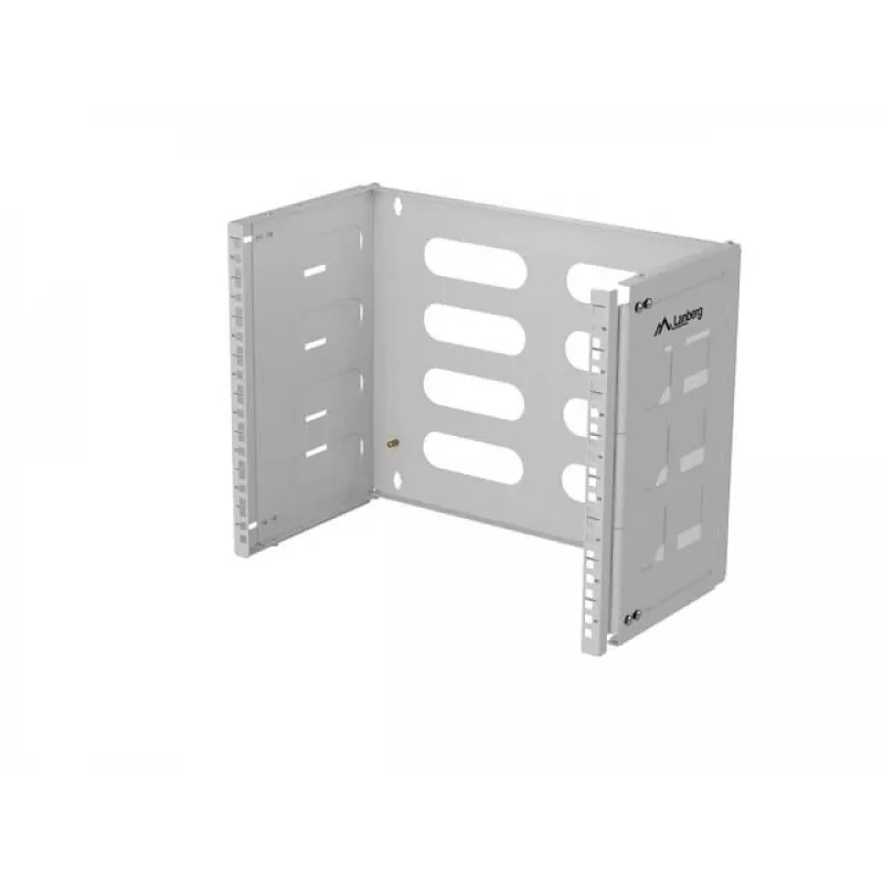 Wandmontage 19 inch rack LANBERG 8U, diepte 497×400/240 mm, grijs