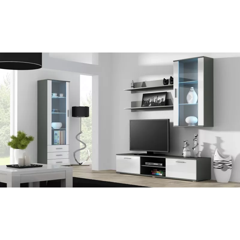 Cama tv-standaard SOHO 180 grijs/wit glanzend