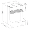 Ergo Office onderbureau-opbergbox / organizer met accessoirevak, wit, max. 5 kg, ER-442