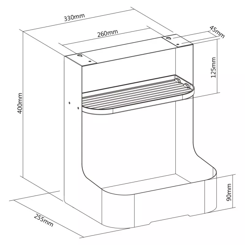 Ergo Office onderbureau-opbergbox / organizer met accessoirevak, wit, max. 5 kg, ER-442