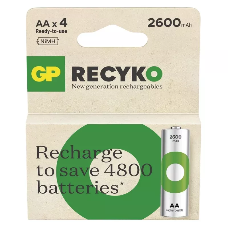 Batterijen R6/AA NI-MH 2 600mAh blister 4 stuks