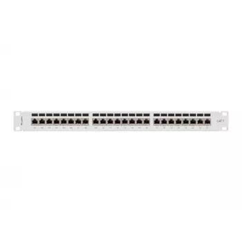 Patchpanel 1U LANBERG PPS7-1024-S – 24-poorts, Cat7, F/UTP, metaal, 1U (445×102×44,5 mm)