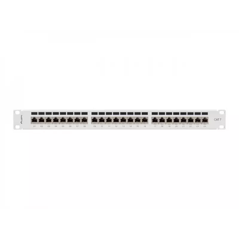 Lanberg PPS7-1024-S patchpaneel 19 inch 1U, 24 poorten, Cat7, FTP afgeschermd, grijs