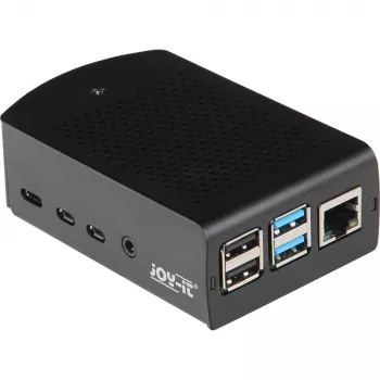 JOY-IT RPI CASE ALU06 - behuizing voor Raspberry Pi 4, aluminium, zwart (RB-ALUCASEP4+06)