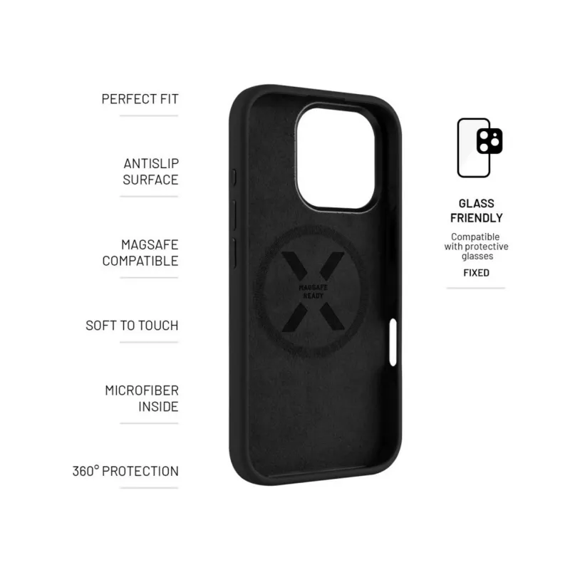 FIXED MagFlow Achterkant van vloeibare siliconen voor Apple iPhone 17, zwart