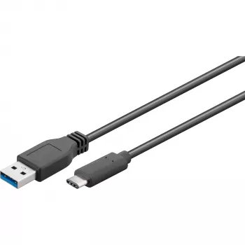 Wentronic Goobay USB 3.0 SuperSpeed kabel > USB-C™, zwart, 2 m - USB 3.0-stekker (type A) > USB-C-stekker (71221)