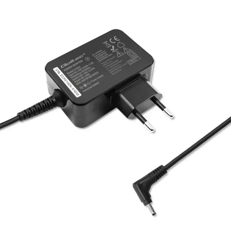 Voeding Qoltec 51032 45W voor binnen zwart voor laptops
