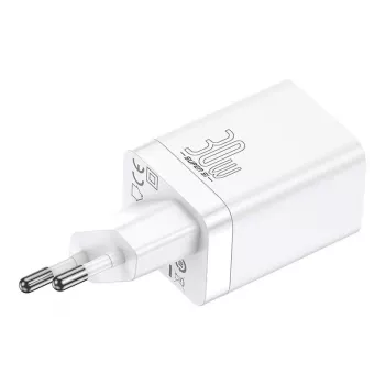 Baseus Super Si Pro snellader USB + USB-C 30W (wit)