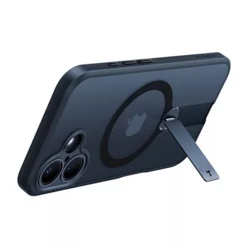 Beschermhoesje Torras Pstand Spin voor iPhone 16 Plus – zwart, opvouwbare standaard, slanke bescherming
