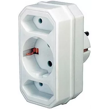 Netadapter Brennenstuhl 1508050 met 2 + 1 stopcontacten wit