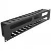 DeLOCK - Kabelgeleidingsplaat voor schakelkast - zwart - 2U - 48,3 cm (19) (66553)