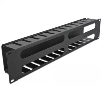 DeLOCK - Kabelgeleidingsplaat voor schakelkast - zwart - 2U - 48,3 cm (19) (66553)