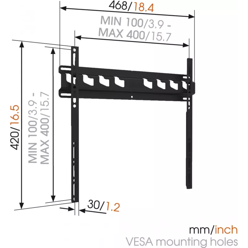 Vogels | Wandsteun | MA3000-A | Vast | 32-55 inch | Maximale belasting 60 kg | Zwart