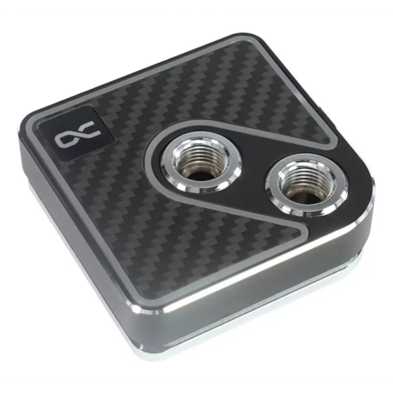 Waterblok Alphacool Core 1 Aurora Carbon messing koper nikkel zwart 72mm