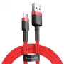 USB-2.0-A-naar-USB-C-kabel Baseus CATKLF-B09 1m QC3.0 nylon gevlochten rood, snel opladen en datasync