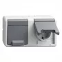 Stopcontact (Schuko) Gira 478130 — 2-voudig horizontaal opbouw, grijs