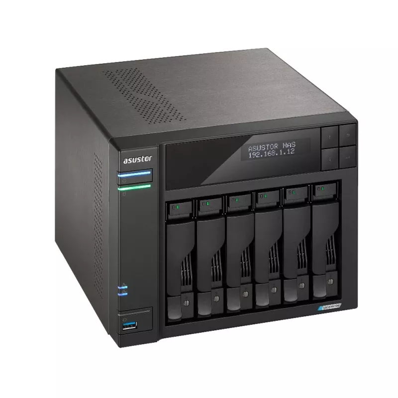 Asustor LOCKERSTOR 6 NAS desktop Intel® Celeron® N5105 8 GB DDR4 HDD ADM zwart