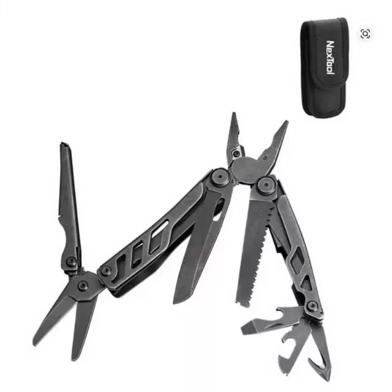 Multitool Nextool Mini FLAGSHIP NE20122 — 10-in-1 compacte multitool van roestvrij staal, zwart, 67×27×17 mm, 83 g