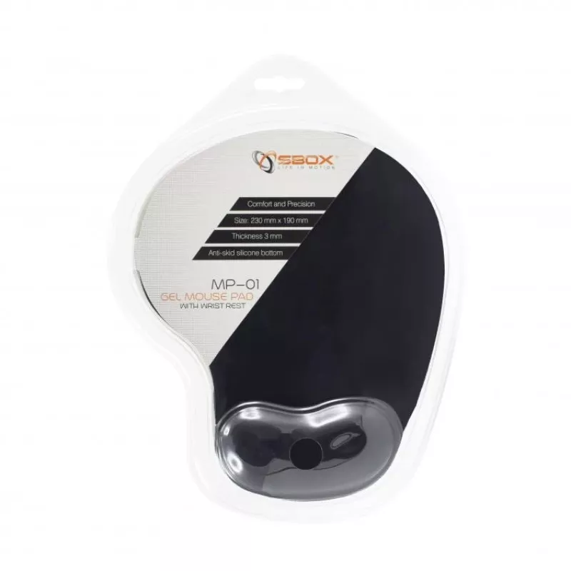 Sbox MP-01B gel-muismat zwart
