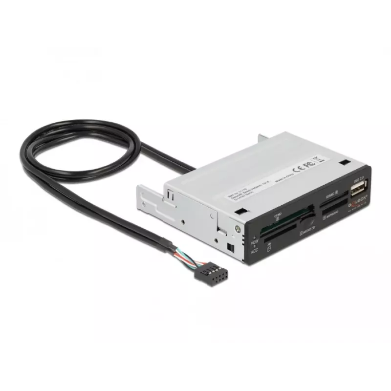 DeLOCK 91708 kaartlezer USB 2.0 intern zwart grijs CF SD MicroSD