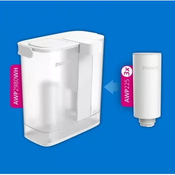 Waterfilterpatronen Philips AWP225S/5 3-pack – onthardende vervangfilters voor waterdispensers en volautomatische koffiemachines