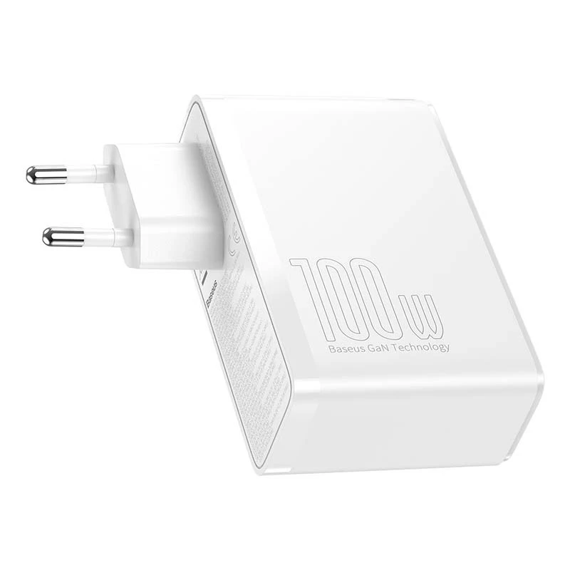 Reisoplader Baseus GaN2 Pro Quick 2x USB + 2x USB-C, 100W, EU (wit)