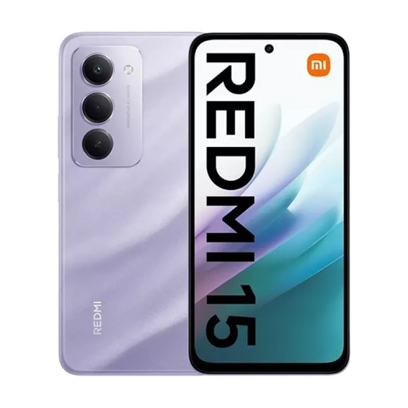 Xiaomi Redmi 15 4G (128GB, Viola Sabbioso, 6,90 inch, dual-SIM hybride, 4G), smartphone, violet