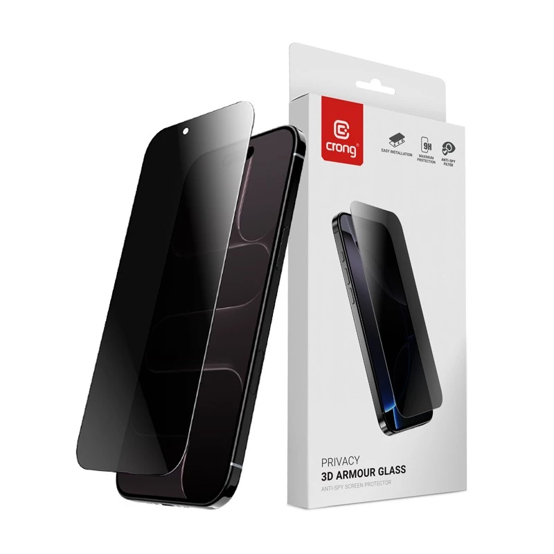 Crong 3D Armour Glass Privacy screenprotector van gehard glas, Apple iPhone Air