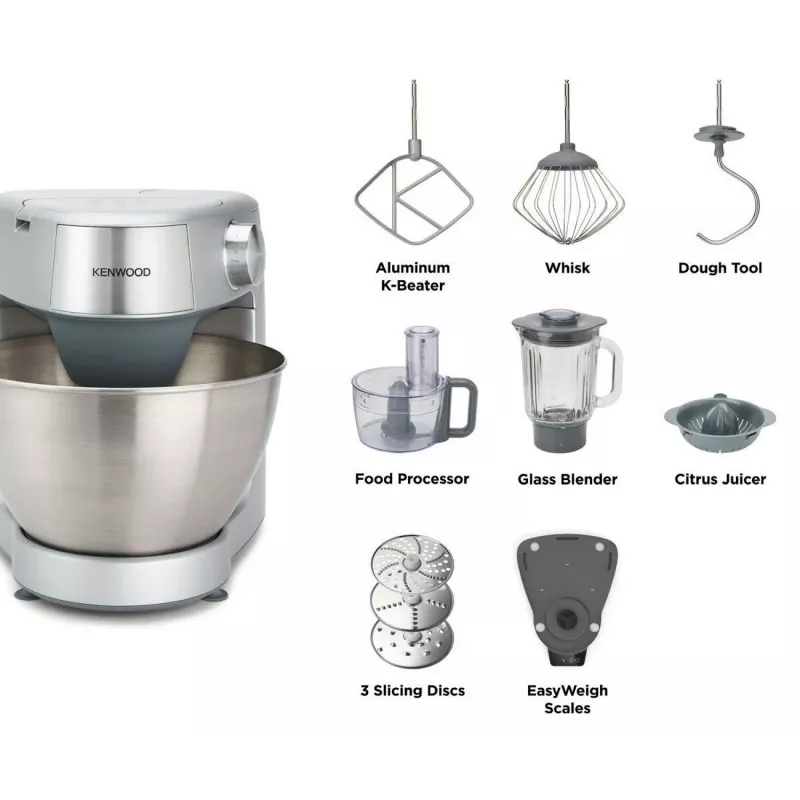 Kenwood Prospero+ Keukenmachine 1000 W 4,3 L Zilver, RVS geïntegreerde weegschaal